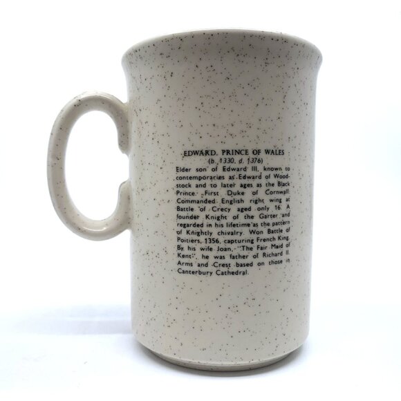 Warwick Castle Souvenir Mug Black Prince Edward Plantagenet Prince of Wales Vtg - Picture 5 of 12